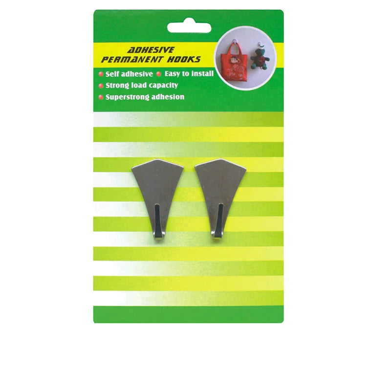 Porodigy HT53P Stainless Steel Metal Door Hooks Self-Adhesive Strong Eco-Friendly Multifunction for Clothing Towels Kitchen