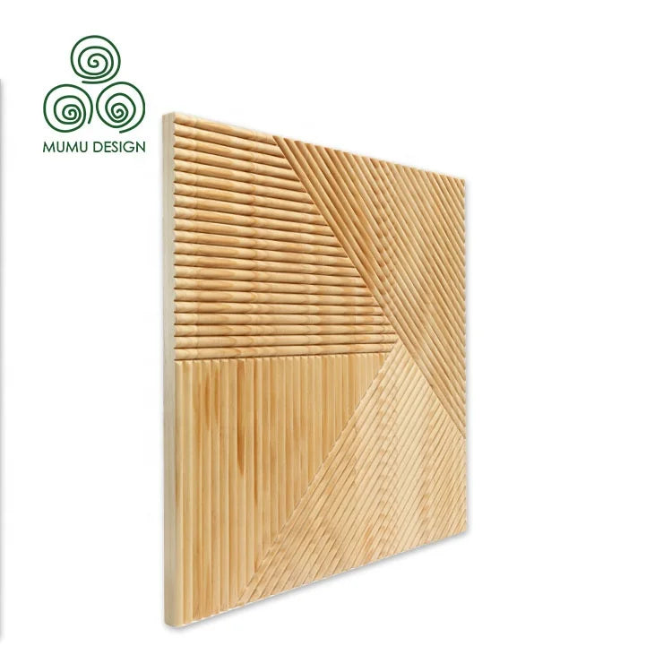 MUMU Pine Antique Fluted Modern Wooden Eco-friendly Floor Wood Fence Wall Cladding for Indoor