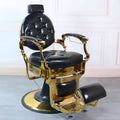 Modern Light Luxury Luxurious Black and Gold Barber Chairs Antique Style Barber Chair Barbershop