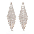 Bling Gold-Plated Long Dangle Crystal Rhinestone Earrings Water Drop Shape for Bikini Competition or Decorative Purposes