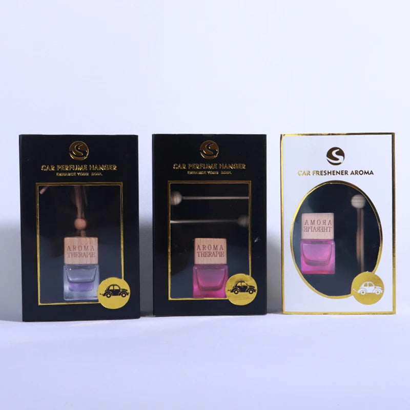 Perfume Hanger Gift Hanging Air Freshener Diffuser Essential Oil Aromatherapy Fragrance Perfume Pendant with Wooden Cap