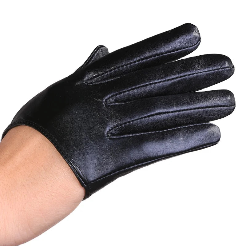 Pretty Half Palm Gloves Leather Touch Screen Leather Hand Gloves