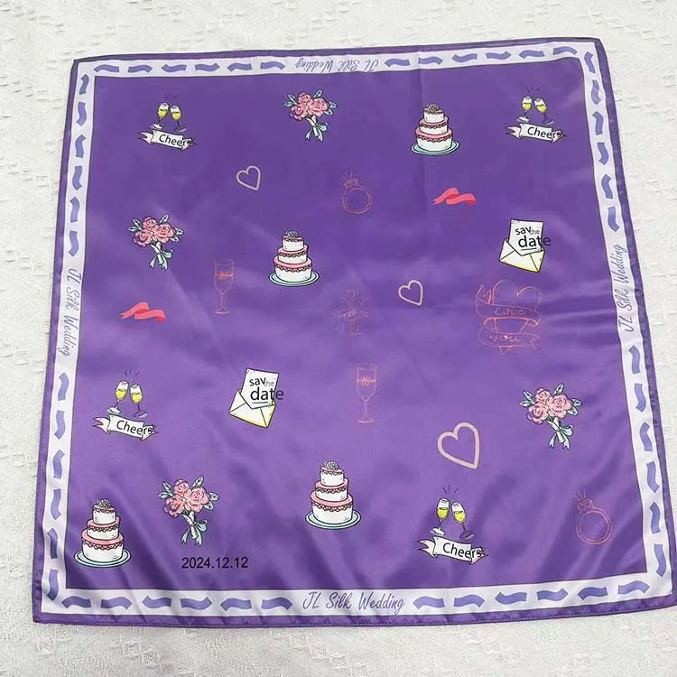 2026 Wedding Style Polyester Scarf 55*55cm Small square Scarf