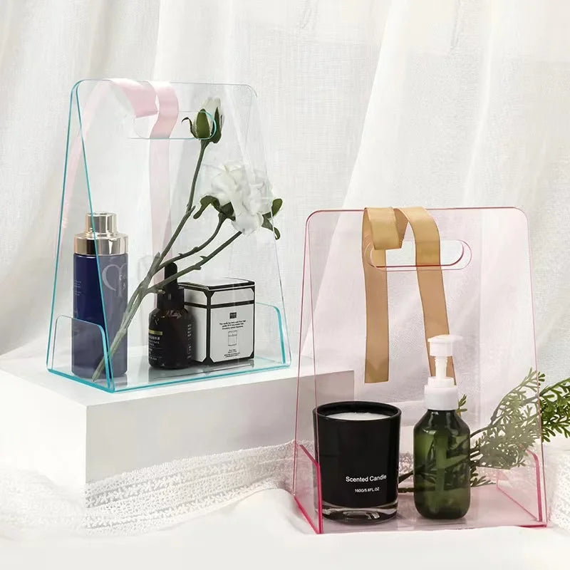 OEM Customized logo Clear Acrylic Flower Box Gift Box Acrylic Storage Box