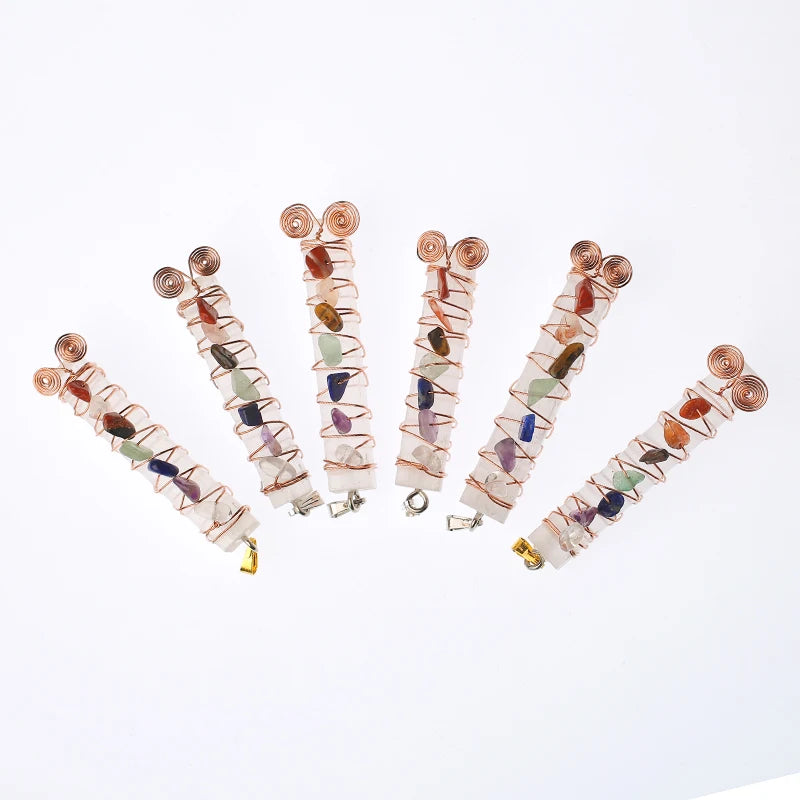 Wholesale Natural Seven Chakra Stones Selenite Pendants Handmade Selenite Necklace for Gift