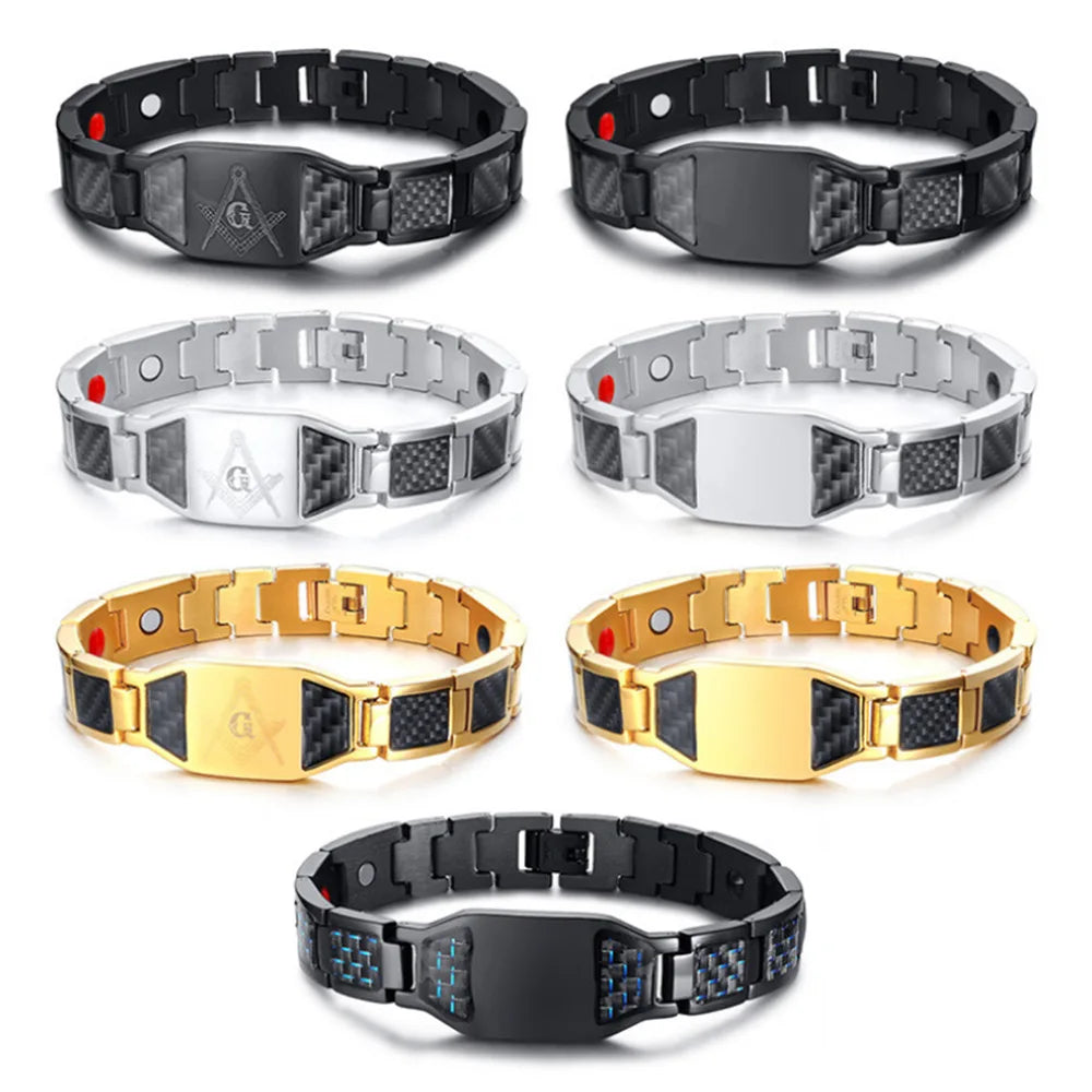 INS Hot  Titanium Magnetic Bracelets Germanium Health Stone Energy Men  Bracelets