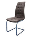 Modern Design Chromed Bow Metal Legs Dining Chair Durable PU Leather for Restaurant Kitchen Home Furniture Apartment Use