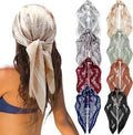 Wholesale Custom Elegant 35.5" Square Casual Silky Floral Lightweight Multifunction Satin Silk Headscarf Bandanas Women Skin