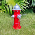 Character Style Red Silver Fire Hydrant Resin Statue Christmas Figurine Indoor Outdoor Decorative Small Painted Model Craft