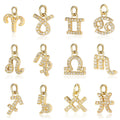 2026 New Charms for Jewelry Making Popular Luxury 12 Zodiac Signs Silver Gold Copper Zircon Pendant DIY Accessories
