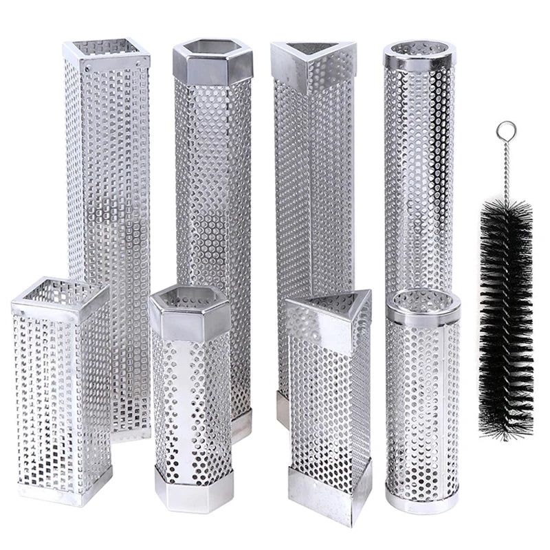 Hot Cold Smoking Potable Stainless Steel Wood Pellet Smoker Tube BBQ With Free Tube Brush Hook
