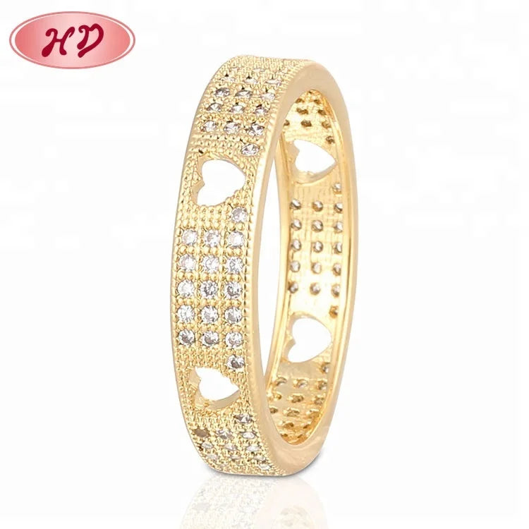 Designs Finger Rings Jewelry Women Heart Diamond Wedding Gold Rings for Ladies