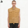 Custom Denim Vest Twill Canvas Distressed Ripped Sleeveless Trucker Jacket for Men