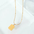 Fashion Women Jewelry Gold Plated Geometric Pendant Necklace Stainless Steel Chain Square Pendant Necklace Chaine Au Cou