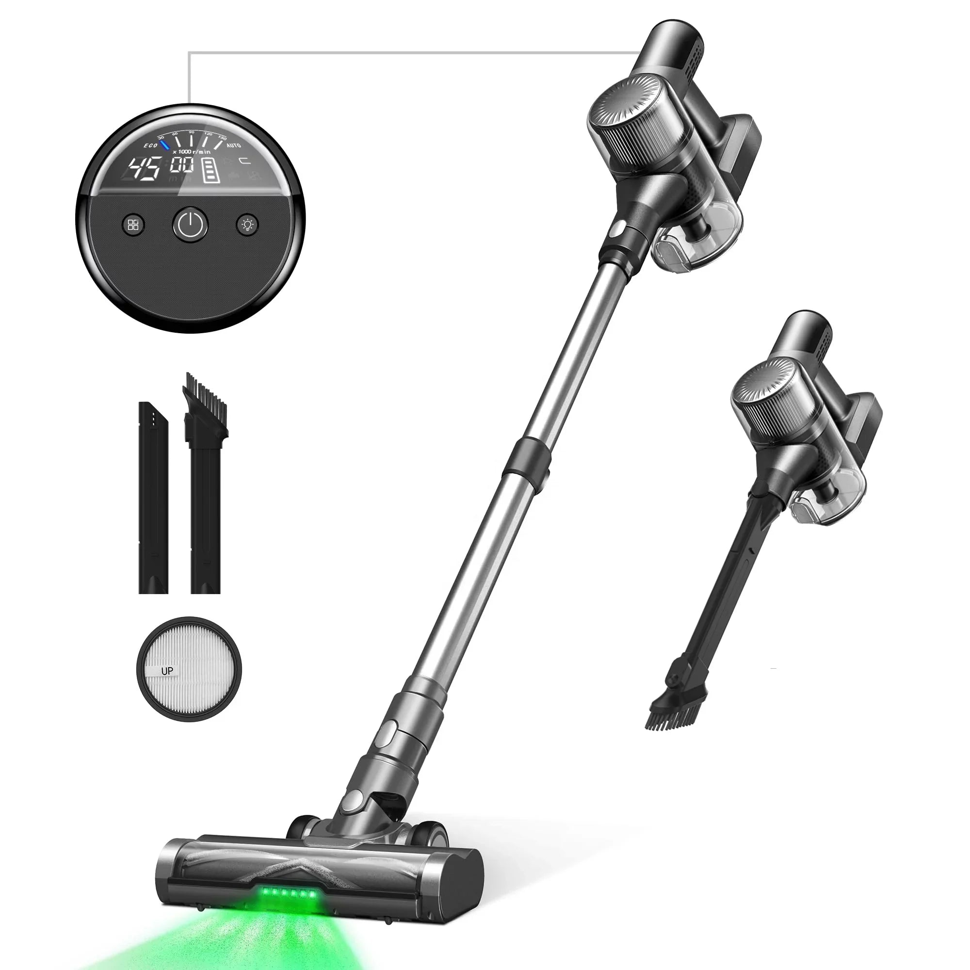 TD1 Cordless Bagless Cyclone Handheld 6-in-1 Lightweight Stick Vacuum Cleaner for Carpet & Hard Floors