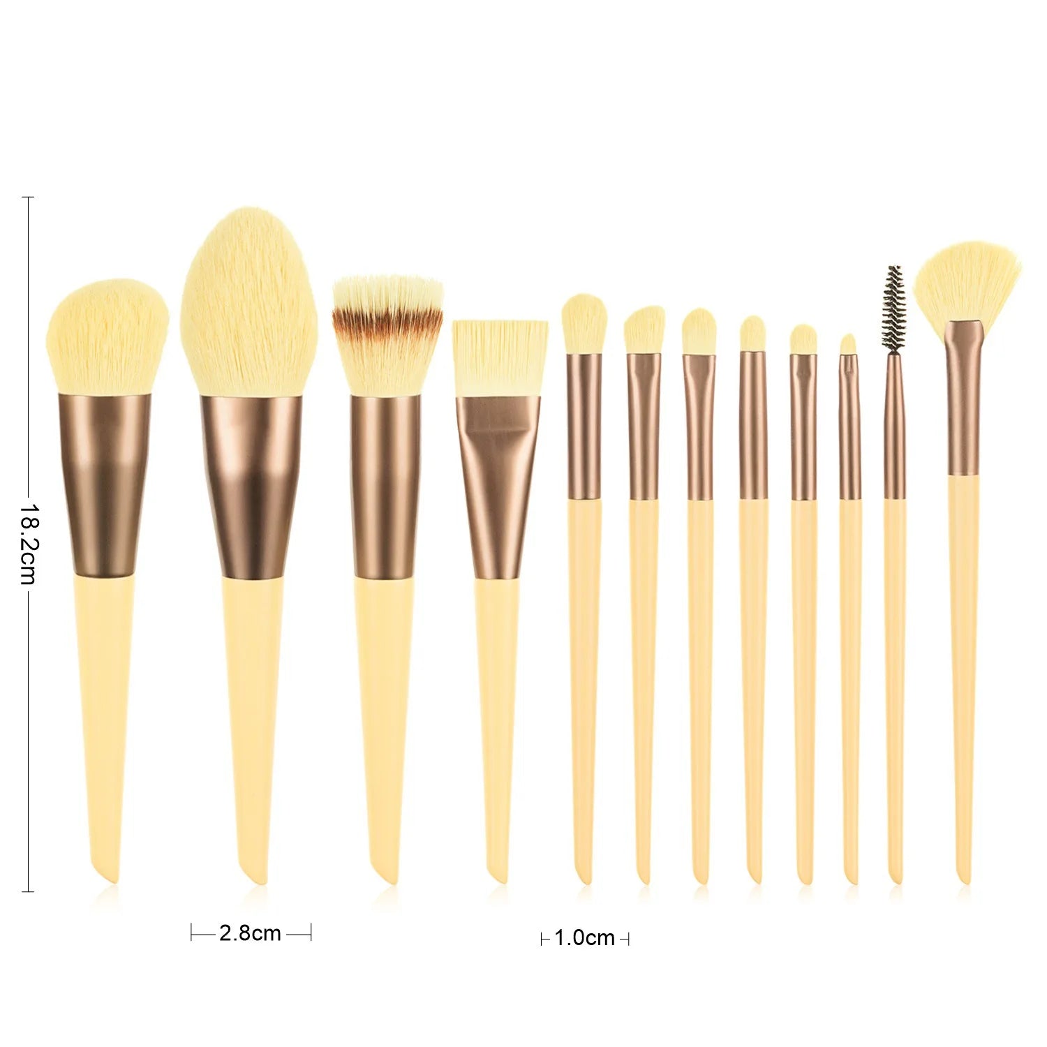 HMU New Yellow Soft Fiber Hair Luxury Custom Logo Private Label Make Up Brush Set With Bag