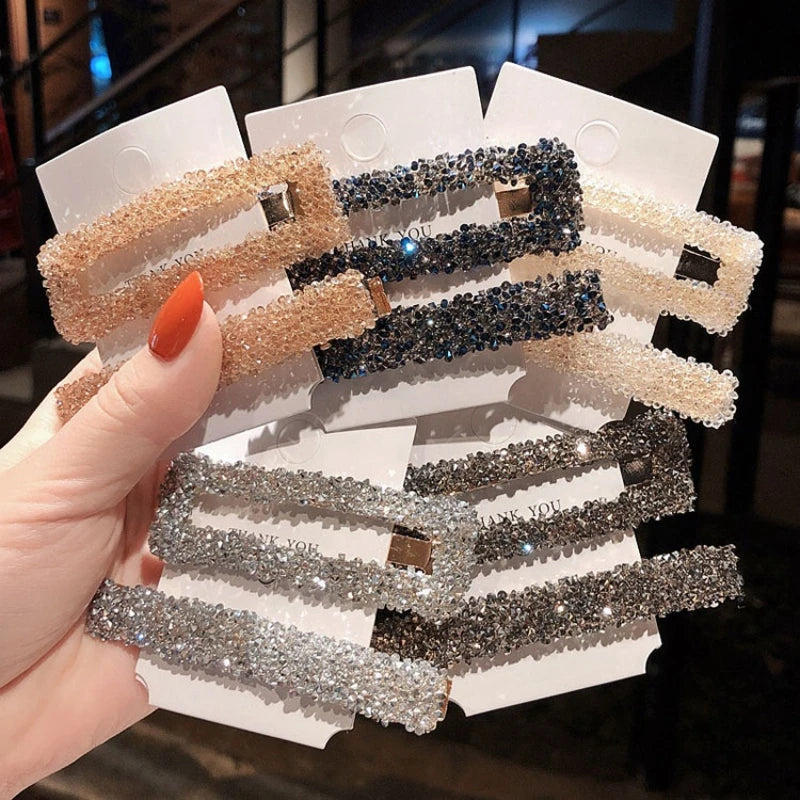 Custom Rhinestone Crystal Metal Snap Hair Clips & Barrette-Fashion Valentine's Day Accessories