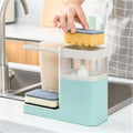 Dish Soap Dispenser With Sponge Holder and Brush Rag Holder Soap Dispenser Pump Sink Caddy Organizer Sponge Holder for Kitchen