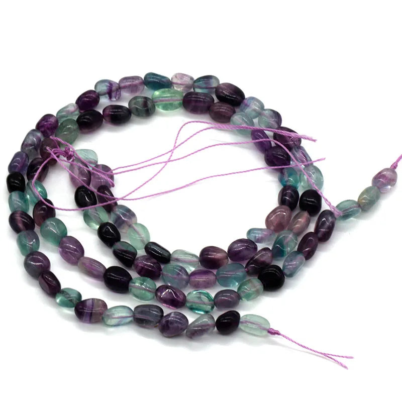 Wholesale Natural Stone Beads Irregular 6mmx8mm Flourite Strand Bead for Necklace Bracelet Jewelry Making