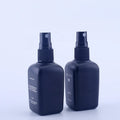 In Stock Cosmetic Square Matte Black 50ml Refillable Glass Perfume Spray Bottle with Plastic & Aluminum Spray Pump Cap