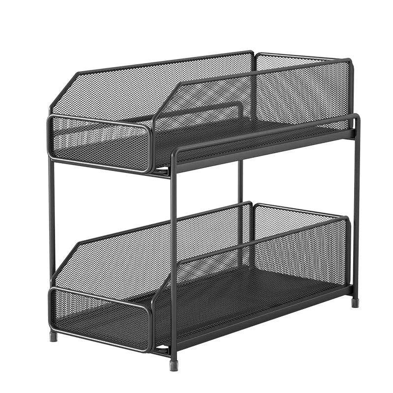 2-Tier Standing Metal Dish Drainer Plate Organizer Kitchen Accessories Holder & Storage Rack above Sink Sink Dish Drying Rack