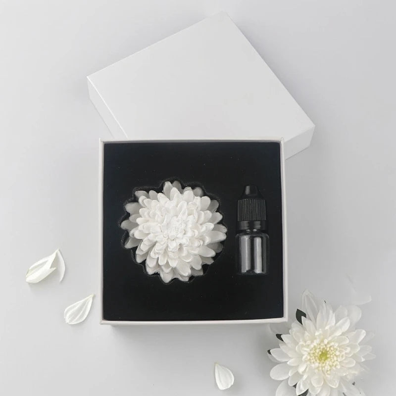 Luxury Gift Scented Ceramic Aroma Plaster Air Freshener Handmade Porcelain Flower Home Fragrance Essential Oil Reed Diffuser