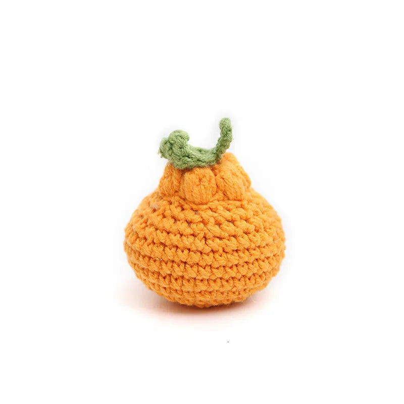 Children Simulation Fruit Knitted Toys Crochet Keychain Handmade Yarn Crochet Charms Avocado Peach Banana Lychee Oranges Pendant