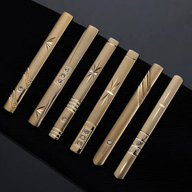 Wholesale KERONGPLD Brand Men's Gold with Diamonds Personalized Fashion Tie & Necktie Clip Copper Model T1-9