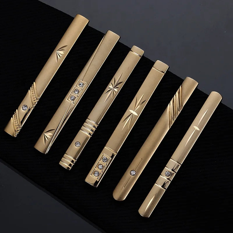 Wholesale KERONGPLD Brand Men's Gold with Diamonds Personalized Fashion Tie & Necktie Clip Copper Model T1-9