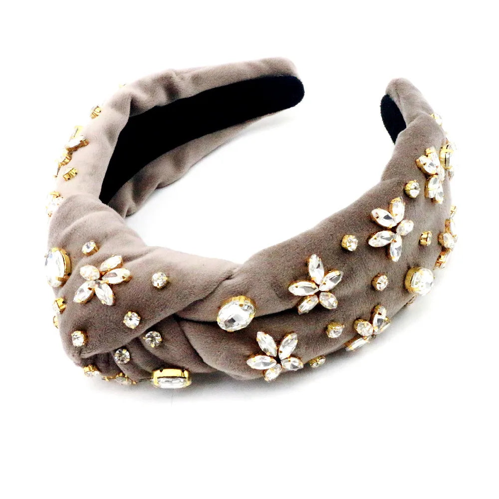 Modern Style Velvet Rhinestone Flower Korean Sweet Fashion Good Quality Wholesale Hair Accessories