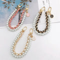 26cm Length Women Fashion Imitation Pearl Two Layer PU Leather Handbag Chain Bag Accessories Link Chain for Handbags Bags Handle