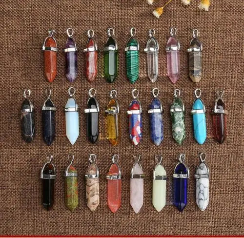 Gemstone Bullet Pendant Natural Stone Pendant Jewelry Accessories Fashion Jewelry for Woman 8x32mm 818871