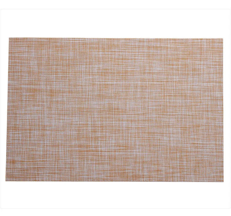 Wholesale Hot Sale OEM PVC Scald-Proof Anti-slip Nordic Style Weave Table Mat Dinner Set Placemat Foldable Dish Mat
