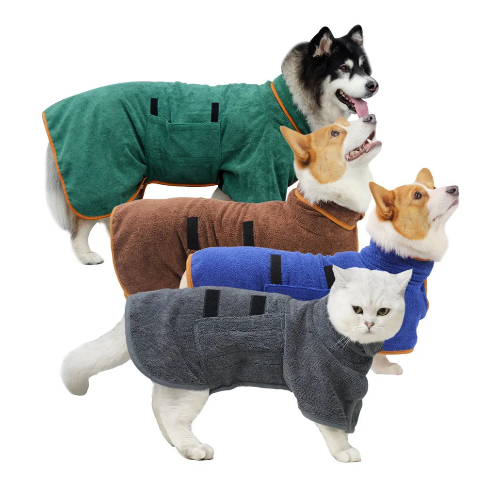 Custom Microfiber Super Absorbent Pet Body Wrap Bath Breathable Beauty Swim Quick Drying Coat Pet Bath Towel