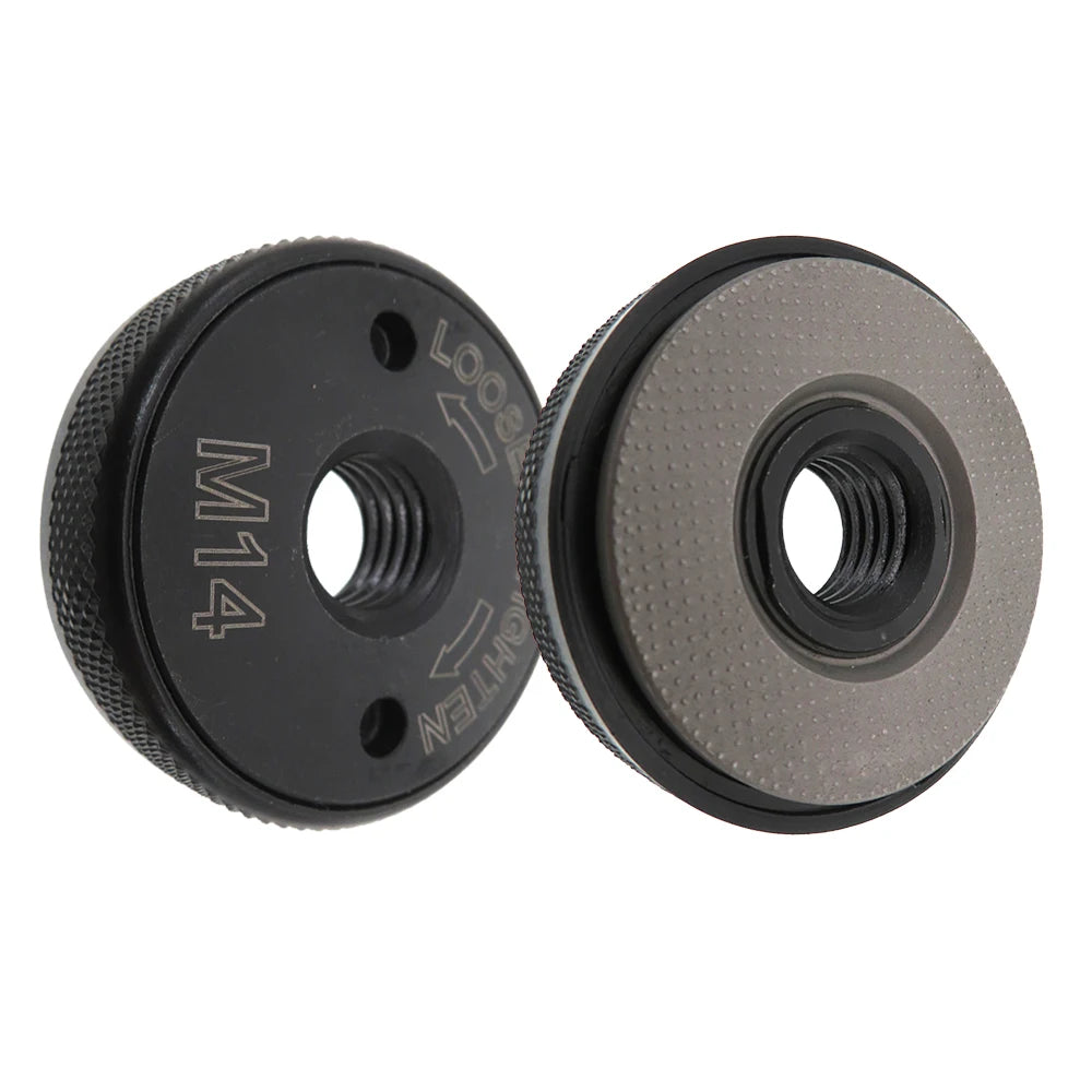 46.5mm Round Self-Locking Pressure Plate Black Quick Release Angle Grinder Flange Nut M14 for Angle Grinder Tool Accessories