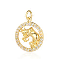 Beimai OEM Charms for Jewelry Making Silver Gold Zodiac Copper Zircon Pendant DIY Accessories