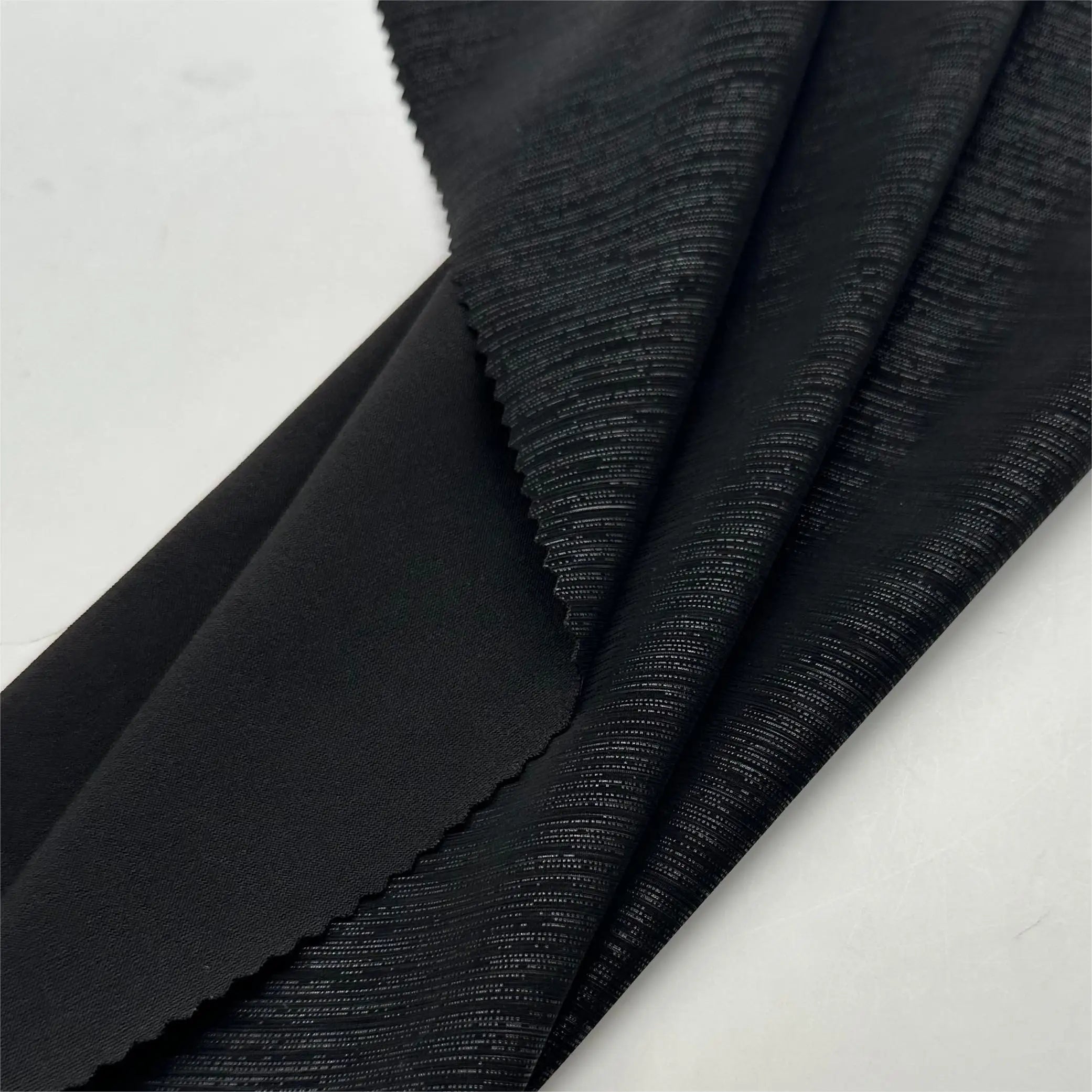Newest Glitter Design 4 Way Stretch Synthetic Leather Bright Line Pattern Pu Leather Fabric for Leggings for Women
