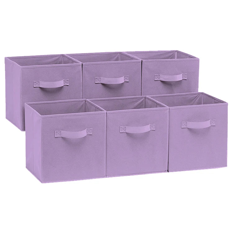 Wholesale Home Supplies 6 Pack 11 Inch Cube Non Woven Fabric Storage Bin Collapsible Fabric Storage Boxes