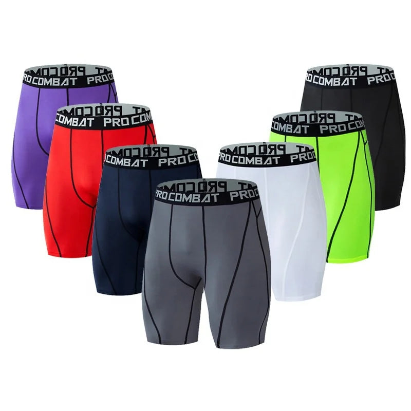 Mens Compression Shorts Lightweight Quick Dry Polyester Moisture Wicking Gym Active Shorts for Hiking