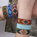 Colorful Bohemian Bead Bracelet with Geometric Grid Design Handmade Adjustable Fashion Bracelets Empilables for Anniversary