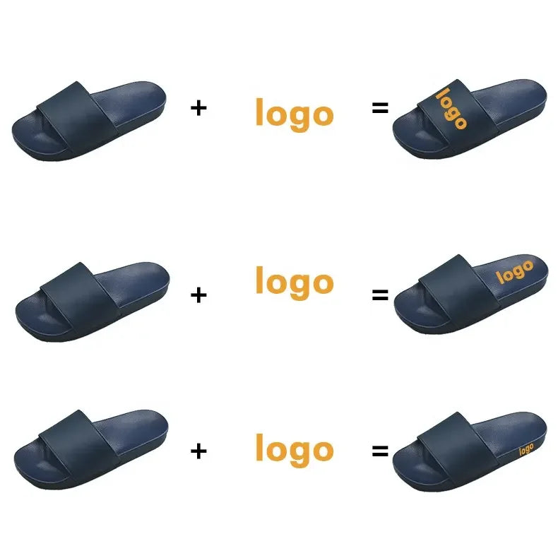Factory Wholesale Custom 3D Logo Embossed Slippers Black White Color Waterproof Comfortable Slide Suit for Women Men Winter
