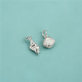 925 Sterling Silver 3D Seashell Pendant Silver Whelk Charm for Diy Bracelet Necklace Pendant Accessories