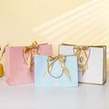 Oem&Odm Luxury Clothing Handbag Paper Bag Wholesale Bow Gift Shopping Bag Solid Color Packaging Bag Can Print Logo