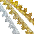 20MM 13m Sewing Braided Trimming Lace Tatting DIY Dancewear Costume Hat Ribbon Gold Metallic Lace Trim for Garment Decoration