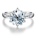 Luxury Jewelry Big Solitaire 8mm Diamond Moissanite Gemstone Engagement  Rings 925 Sterling Silver for Women Wedding