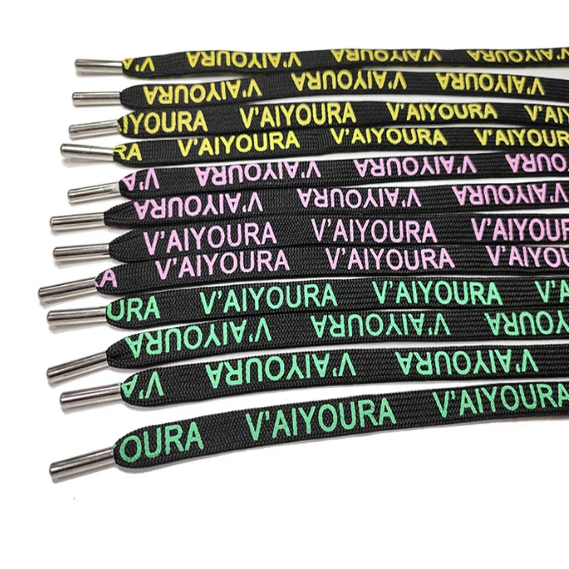 Custom Logo Aglets Pattern on 100% Cotton Clothes String and Strings Coated Finish for Bags Garments Shoes