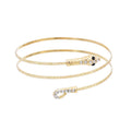 European Luxury Handmade Fashion Bracelet Simple Irregular Lines Snake-Shaped Metal Rhinestone Cross-Border Light Luxury Bangles