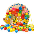 Environmental Safety Wooden Children Toy Tree Hedgehog Fruit String Beads