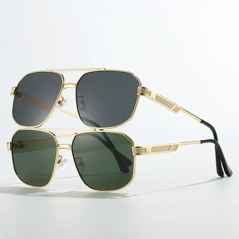 Twooo 9367 New Fashion HD Shades Metal Square Designer Sunglasses Men 2024