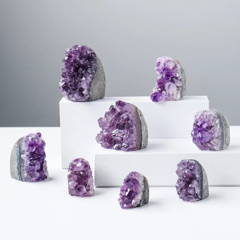 Hot Selling Natural Uruguayan Amethyst Cluster 3A Crystal Geode Cluster Quartz Reiki Healing Crystal Gifts Raw Amethyst